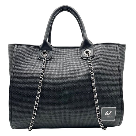 Like Dreams Black The Loyalist Maxi Tote Bag With Matching Pouch - Picture 1 of 11